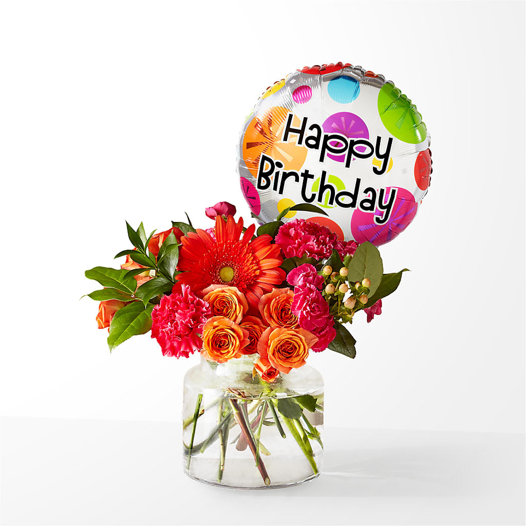 Fiesta Bouquet with Birthday Balloon – Hallmark Flower Shoppe, Panama City FL