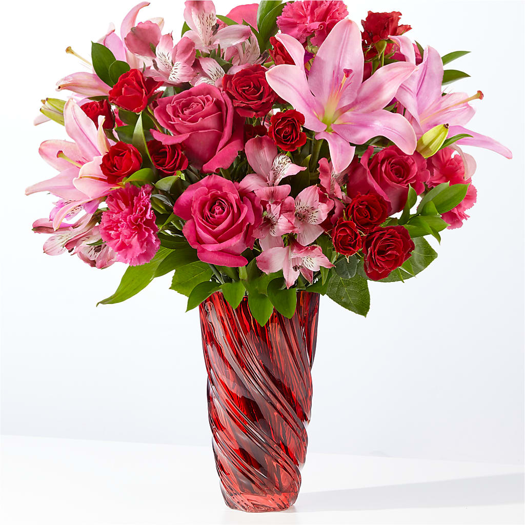 In Love Bouquet with Luxe Swirl Vase – Hallmark Flower Shoppe, Panama City FL