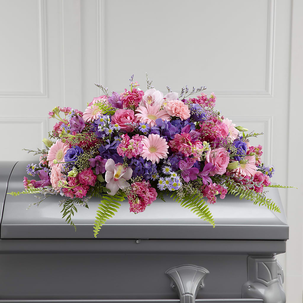 Glorious Garden Casket Spray – Hallmark Flower Shoppe, Panama City FL