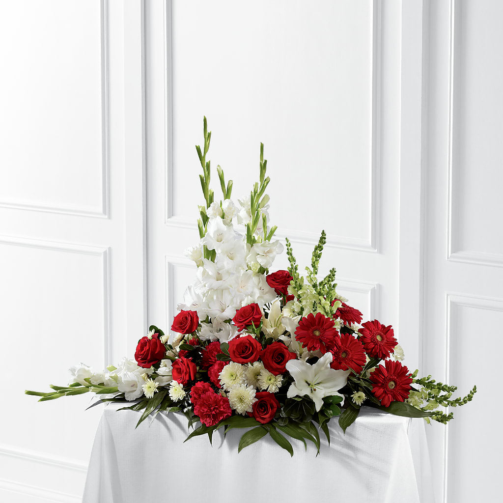 Crimson & White Arrangement – Hallmark Flower Shoppe, Panama City FL