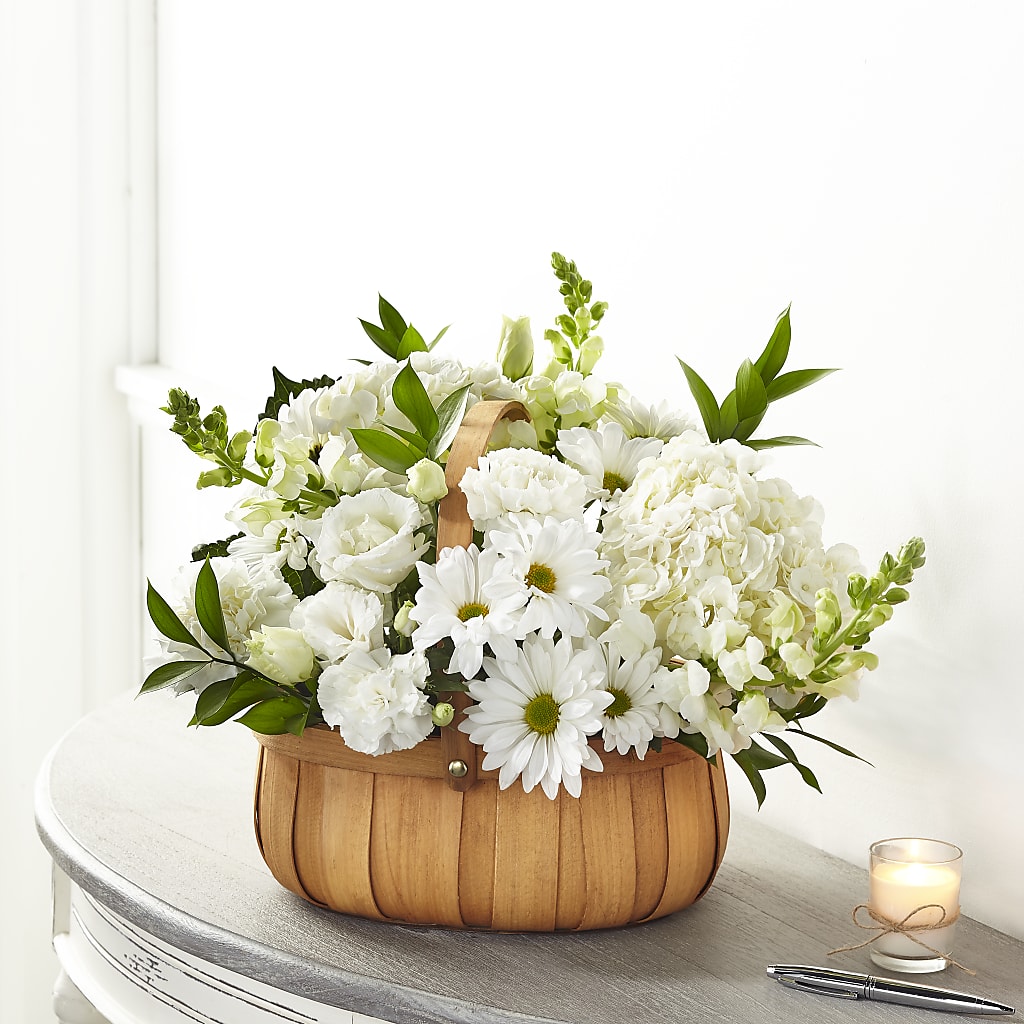 Pure Ivory Basket – Hallmark Flower Shoppe, Panama City FL