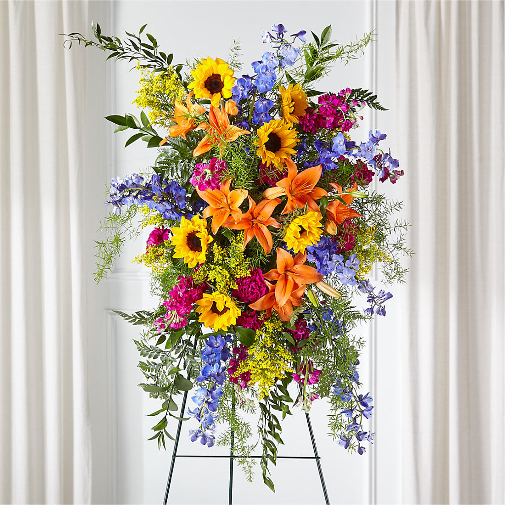 Sunlit Memories Standing Spray (Standard) – Hallmark Flower Shoppe, Panama City FL