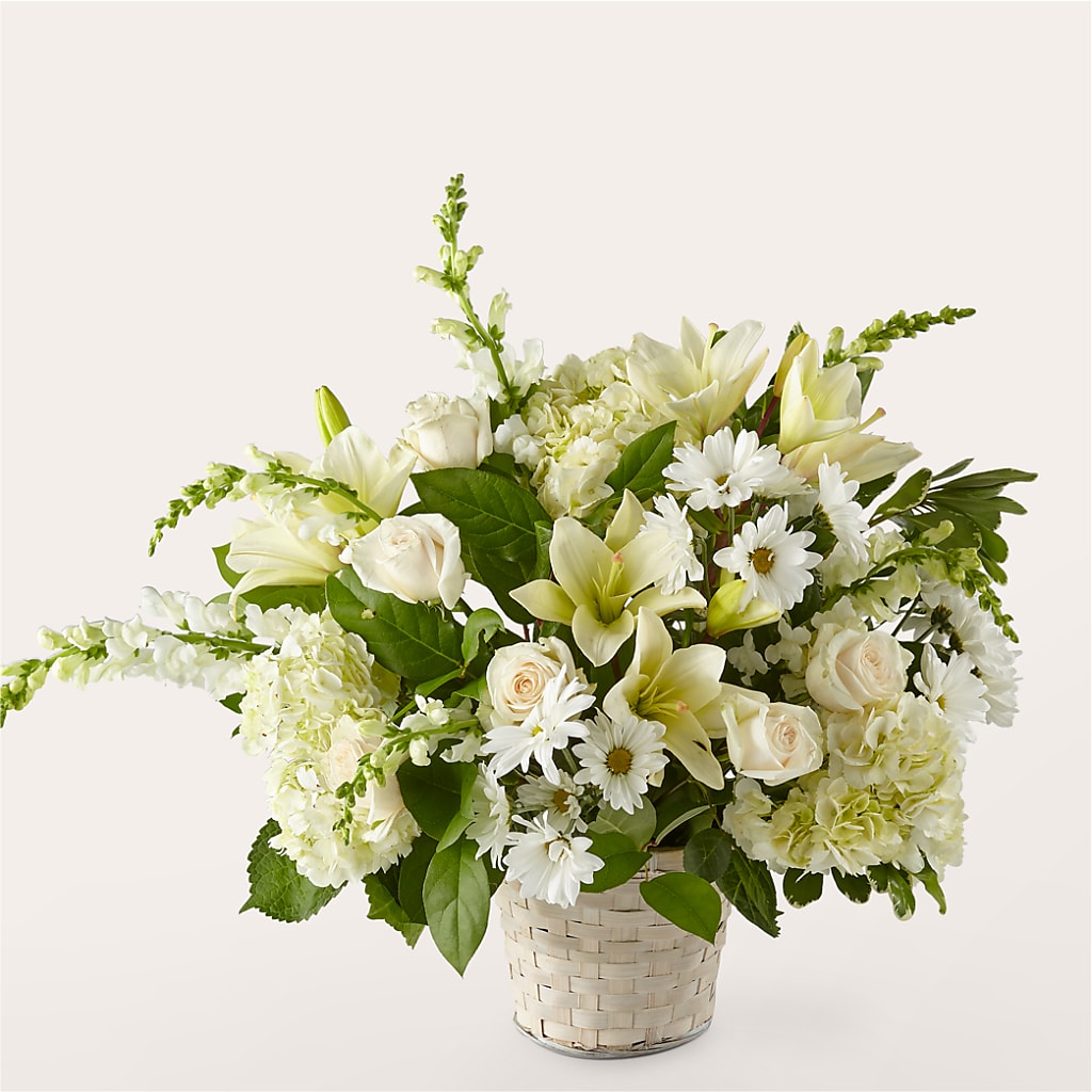 Ivory Elegance Floral Basket – Hallmark Flower Shoppe, Panama City FL