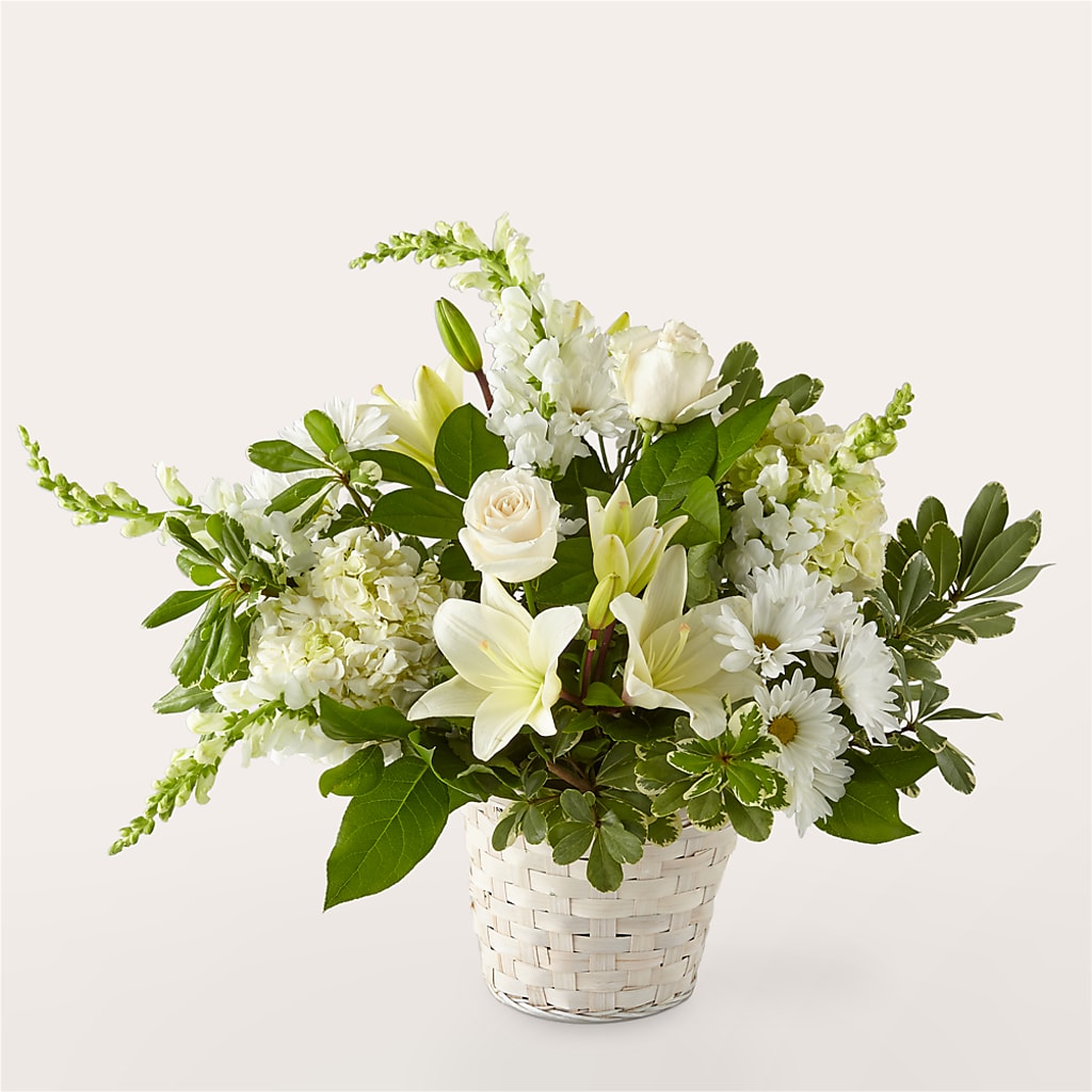 Ivory Elegance Floral Basket – Hallmark Flower Shoppe, Panama City FL