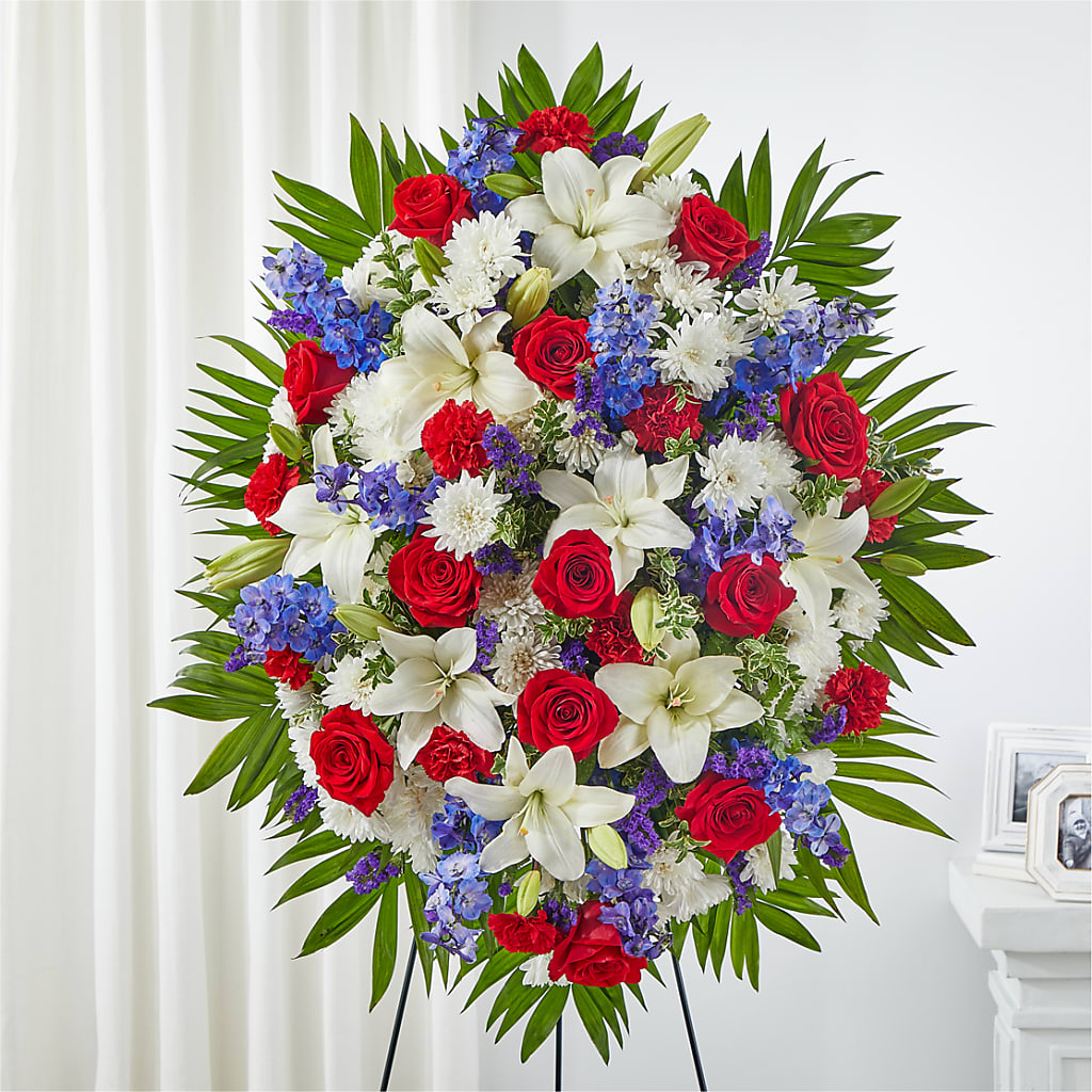 Cherished Service Standing Spray – Hallmark Flower Shoppe, Panama City FL
