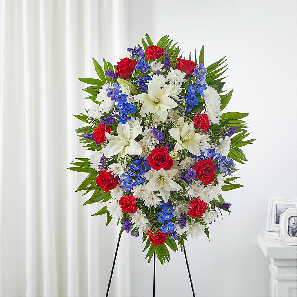 Cherished Service Standing Spray – Hallmark Flower Shoppe, Panama City FL