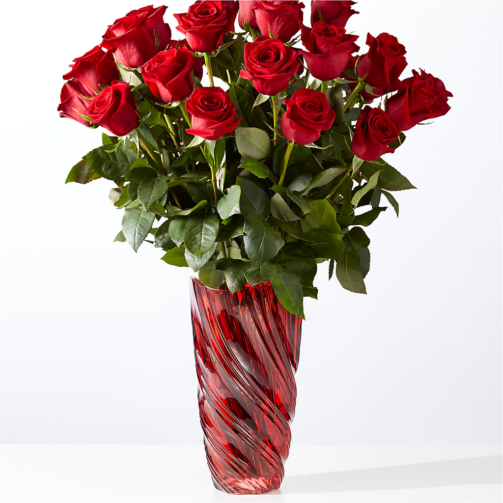 Classic Love Red Rose Bouquet with Luxe Swirl Vase – Hallmark Flower Shoppe, Panama City FL