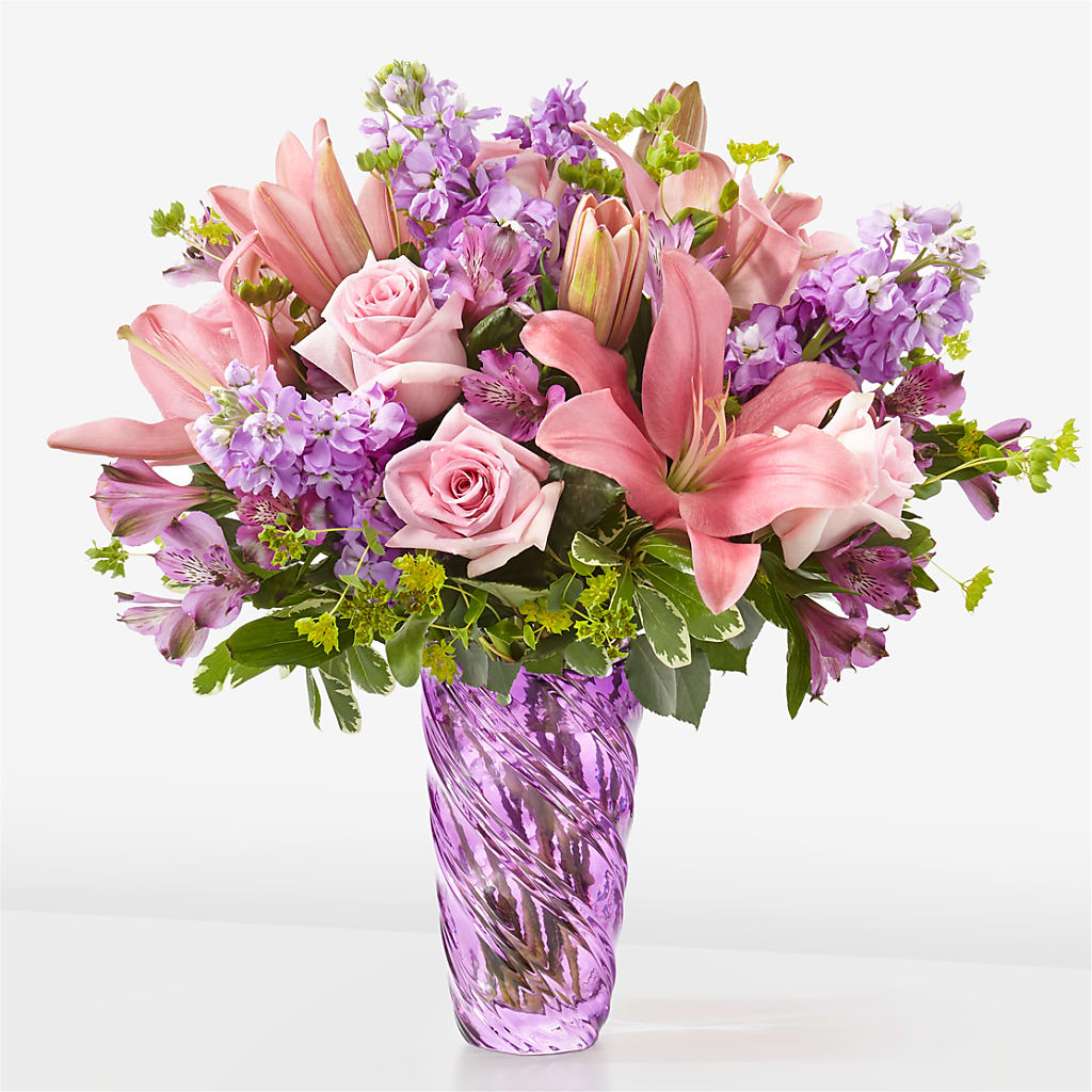 Precious Petals Bouquet with Luxe Swirl Vase – Hallmark Flower Shoppe, Panama City FL