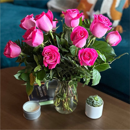 Long Stem Pink Rose Bouquet –  Hallmark Flower Shoppe, Panama City FL