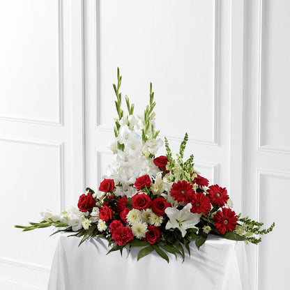 Crimson & White Arrangement –  Hallmark Flower Shoppe, Panama City FL