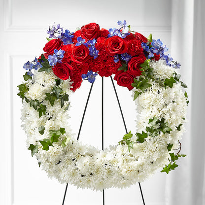 Patriotic Passion Wreath –  Hallmark Flower Shoppe, Panama City FL