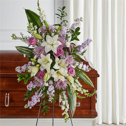 Grateful Hearts Standing Spray –  Hallmark Flower Shoppe, Panama City FL