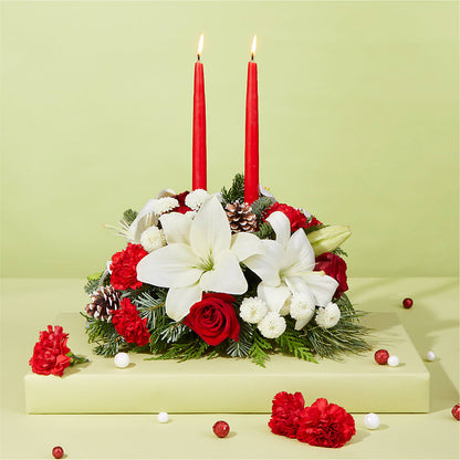 Seasonal Festivities Centerpiece –  Hallmark Flower Shoppe, Panama City FL