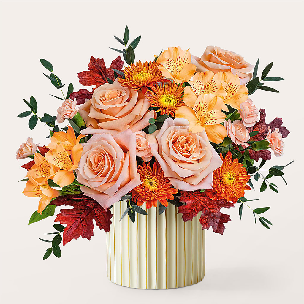 Spiced Latte Bouquet with Ivory Vase –  Hallmark Flower Shoppe, Panama City FL