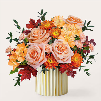 Spiced Latte Bouquet with Ivory Vase –  Hallmark Flower Shoppe, Panama City FL