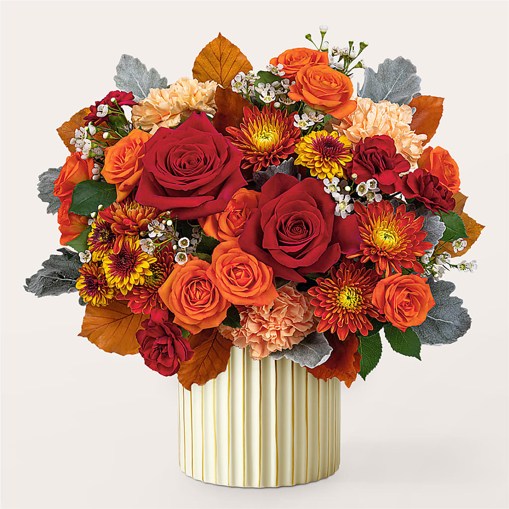 Merlot Bouquet with Ivory Vase –  Hallmark Flower Shoppe, Panama City FL