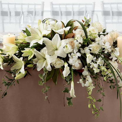 White Linen Arrangement –  Hallmark Flower Shoppe, Panama City FL