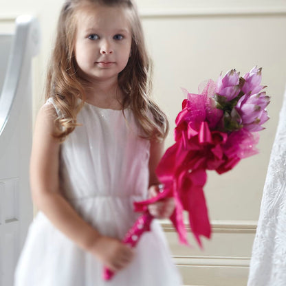 Sparkle Pink Flower Girl Bouquet –  Hallmark Flower Shoppe, Panama City FL